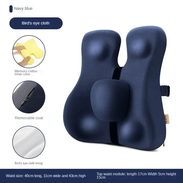 Memory Foam Seat Cushion Waist Back Support Pillow Set Orthopedic Ergonomic Coccyx Relief Hip Lumbar Pad for Office Chair Car - Image 10