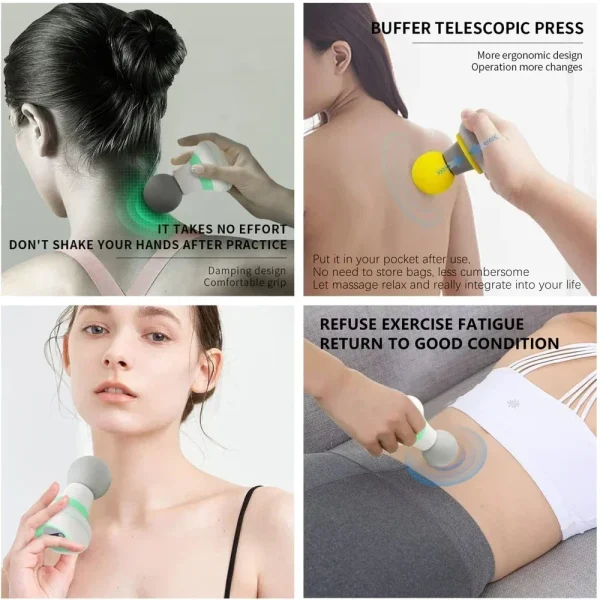 Mini Portable Massage Gun Deep Tissue Percussion Handheld Muscle Massager for Athletes Body Back Pain Relief - Image 6