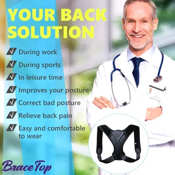 Adjustable Back Shoulder Posture Corrector Belt Clavicle Spine Pain Relief Support Reshape Your Body Home Office Back Neck Brace - Image 5