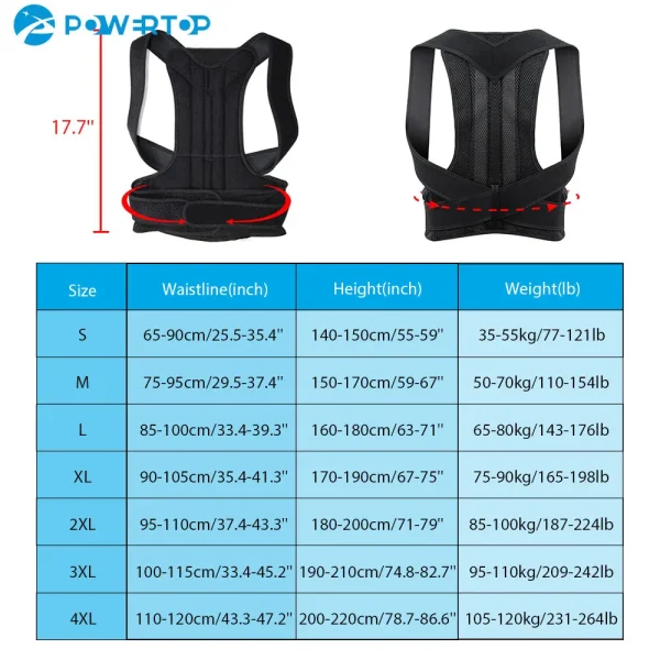 Posture Corrector for Men and Women Back Posture Brace Clavicle Support Stop Slouching and Hunching Adjustable Back Trainer - Image 2