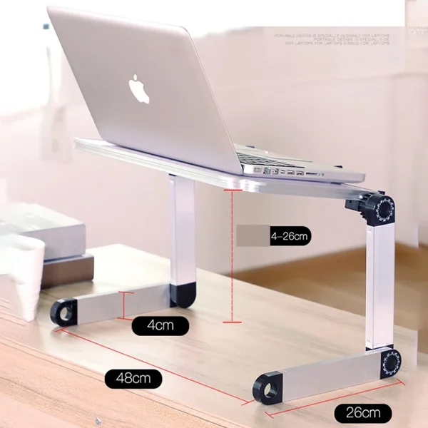 Adjustable Laptop Desk Stand Portable Aluminum Ergonomic Lapdesk ForSofa PC Notebook Table Desk Stand With Mouse Pad Punk - Image 6