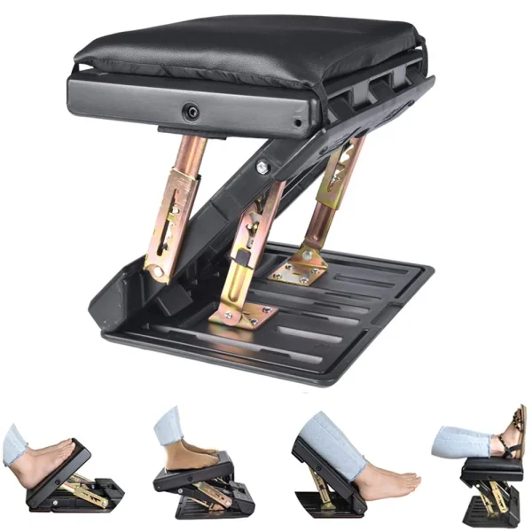 Adjustable Footrest Removable Foam Cushion Under Desk Footrest with Massage Beads for Car Home Office Stool  4-Level Height - Image 7