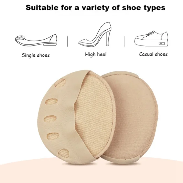 Cotton Forefoot Pads Women Soft High Heel Shoes Half Insole Pain Relief Feet Protective Cushion Toe Support Pads 1 Pair - Image 3