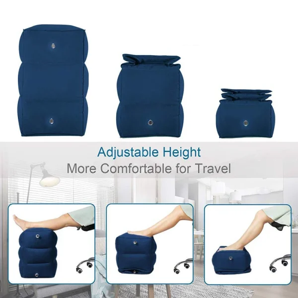 1PC Portable Travel Footrest Pillow Inflatable Foot Rest Pad Footrest Feet Cushion Plane Train Kids - Image 3