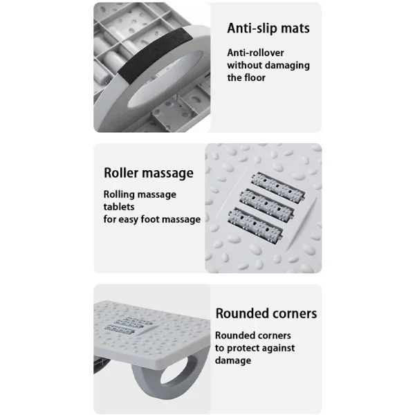 Foot Rest Under Desk Rocking Footstool with Massage Rollers Foot Rest Foot Relaxation Circulation for Home Study Office Work - Image 5