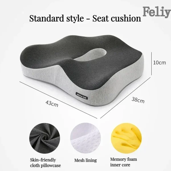 Memory Foam Seat Cushion Office Chair Cushion Car Seat Support Waist Pillow Massage Buttocks Pad Pain Relief Orthopedic Pillow - Image 13