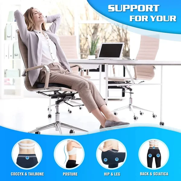 Seat Cushion Office Chair Cushions Pillow Memory Foam Seat Cushion for Home Memory Foam Pad Back Pain Relief - Image 3