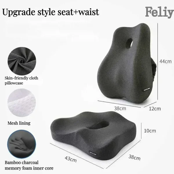 Memory Foam Seat Cushion Office Chair Cushion Car Seat Support Waist Pillow Massage Buttocks Pad Pain Relief Orthopedic Pillow - Image 10