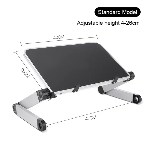 Adjustable Laptop Desk Stand Portable Aluminum Ergonomic Lapdesk ForSofa PC Notebook Table Desk Stand With Mouse Pad Punk - Image 9