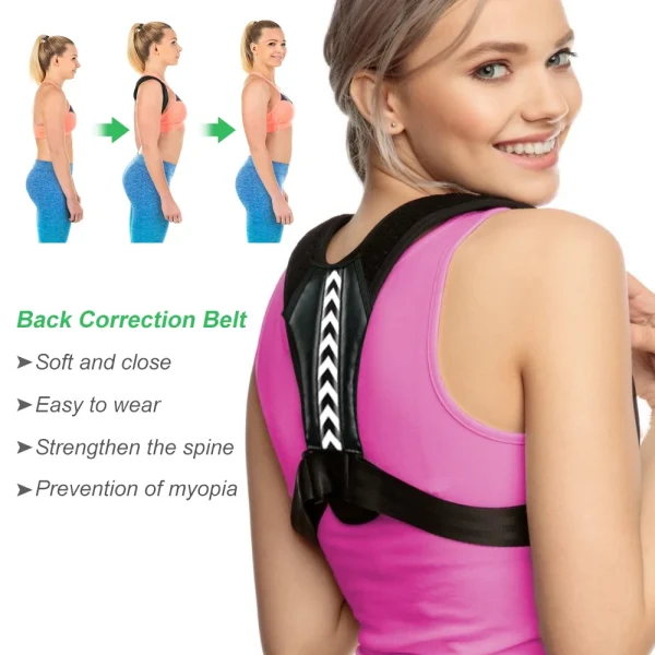 Adjustable Posture Corrector Upper Back Brace Neck Shoulder Brace Back Support Pain Relief Belt Women Men Spine Straightener - Image 3
