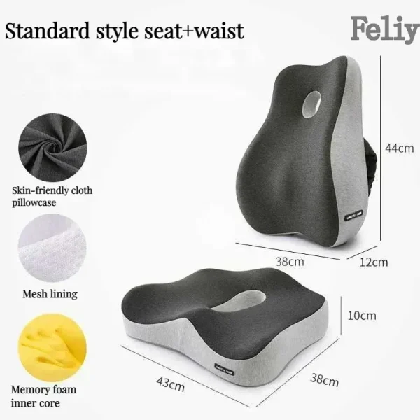 Memory Foam Seat Cushion Office Chair Cushion Car Seat Support Waist Pillow Massage Buttocks Pad Pain Relief Orthopedic Pillow - Image 21