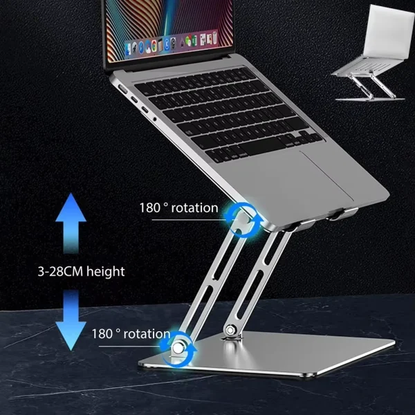 Jomaa Adjustable Laptop Stand Portable Aluminum Riser Ergonomic Foldable Desk Stand for Computer Notebook - Image 6