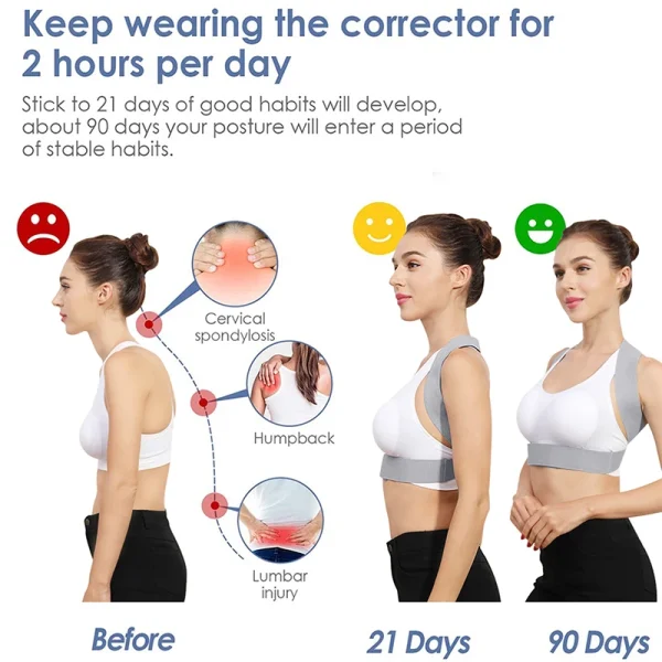 Back Posture Corrector Adjustable Neck Brace Training Equipment Home Office Man Woman Postura Shoulder Support Correction Belt - Image 2
