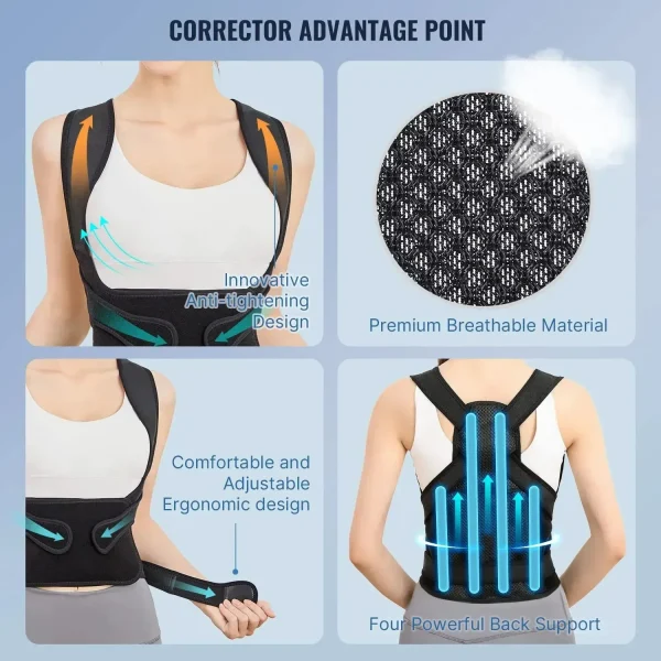 Posture Corrector Back Orthopedic Straps for Men and Women Fully Adjustable Spinal Brace Comfortable Effective Upper Back Brace - Image 6