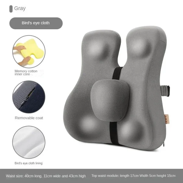 Memory Foam Seat Cushion Waist Back Support Pillow Set Orthopedic Ergonomic Coccyx Relief Hip Lumbar Pad for Office Chair Car - Image 13