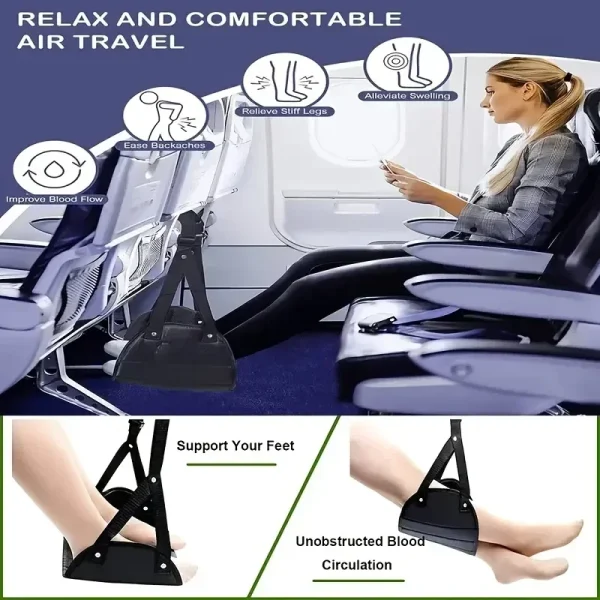 Foot Rest Airplane Footrest Made With High Quality Foam Portable Travel Footrest Carry-On Foot Rest Adjustable Height Foot Rest - Image 5