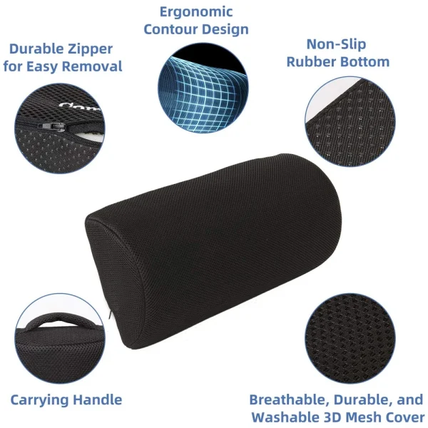 Foot Rest for Under Desk At Work,Office Desk Accessories -Foot Stool for Office, Car, Home To Foot Support & Relax Ankles, Black - Image 5