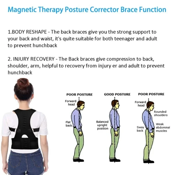 Magnetic Therapy Posture Corrector Posture Corset Shoulder Support Belt Men And Women Braces And Support Belt Shoulder Posture - Image 3