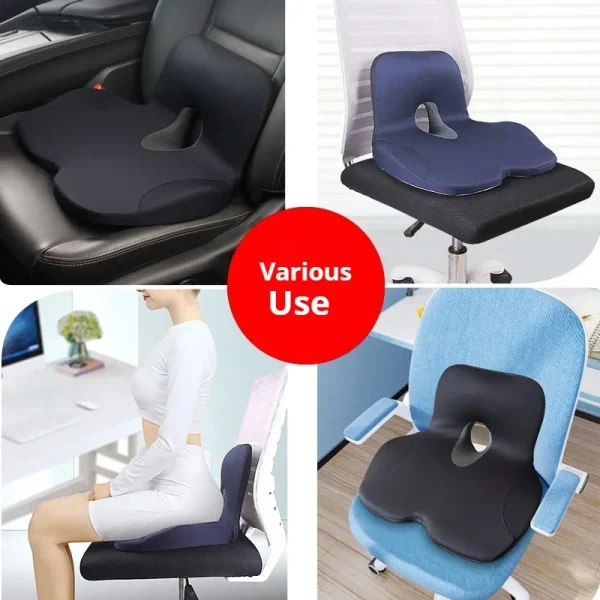 L-Shaped Integrated Office Chair Seat Cushion Memory Foam Seat Cushion Anti-Slip Bottom Pressure-Reducing Hip Waist Support - Image 3
