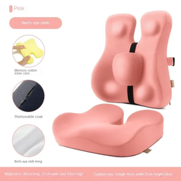Memory Foam Seat Cushion Waist Back Support Pillow Set Orthopedic Ergonomic Coccyx Relief Hip Lumbar Pad for Office Chair Car - Image 9