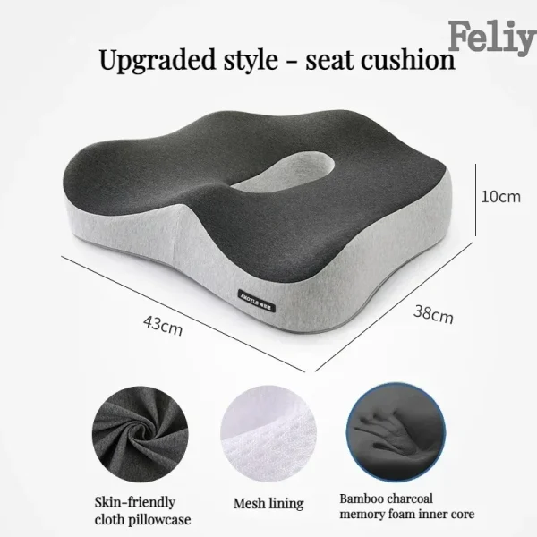 Memory Foam Seat Cushion Office Chair Cushion Car Seat Support Waist Pillow Massage Buttocks Pad Pain Relief Orthopedic Pillow - Image 15