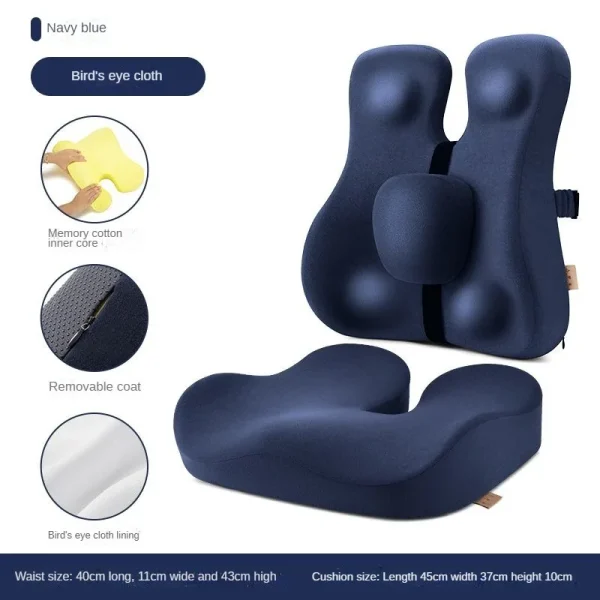 Memory Foam Seat Cushion Waist Back Support Pillow Set Orthopedic Ergonomic Coccyx Relief Hip Lumbar Pad for Office Chair Car - Image 8