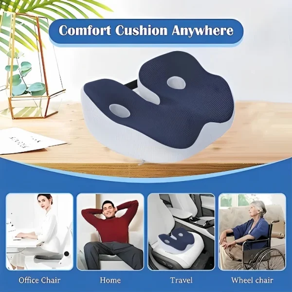 Portable Memory Foam Seat Cushion U-Shaped Office Car Airplane Pillow Back Support Pain Relief Pillow Ergonomic Body Support - Image 5