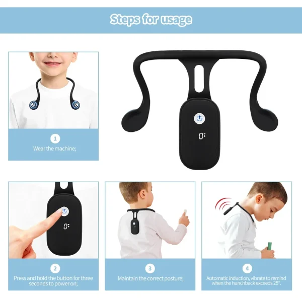 Smart Posture Corrector Device Posture Training Realtime Scientific Back Posture Correct Neck Hump Corrector Adult Kid Health - Image 5