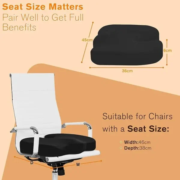 Memory Foam Seat Cushion for Home Office Coccyx Orthopedic Chair Massage Pad Memory Foam Seat Cushion for Home Office Coccyx Ort - Image 2