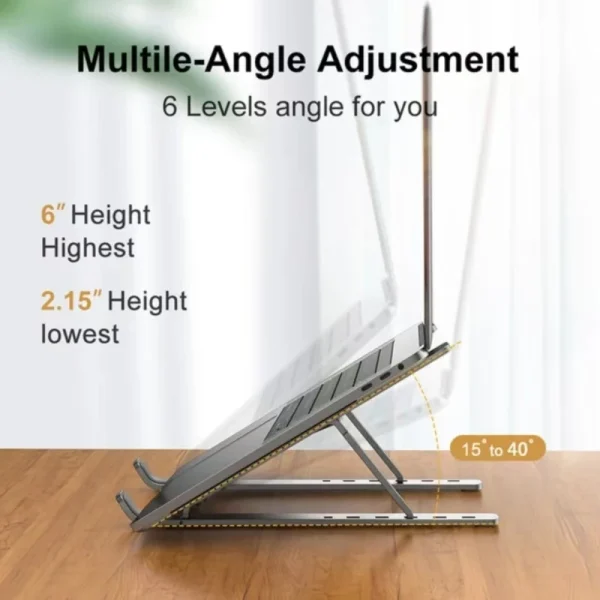 Aluminum Alloy Laptop Holder Stand Adjustable Foldable Portable for Notebook Computer Bracket Lifting Cooling Holder Non-slip - Image 3