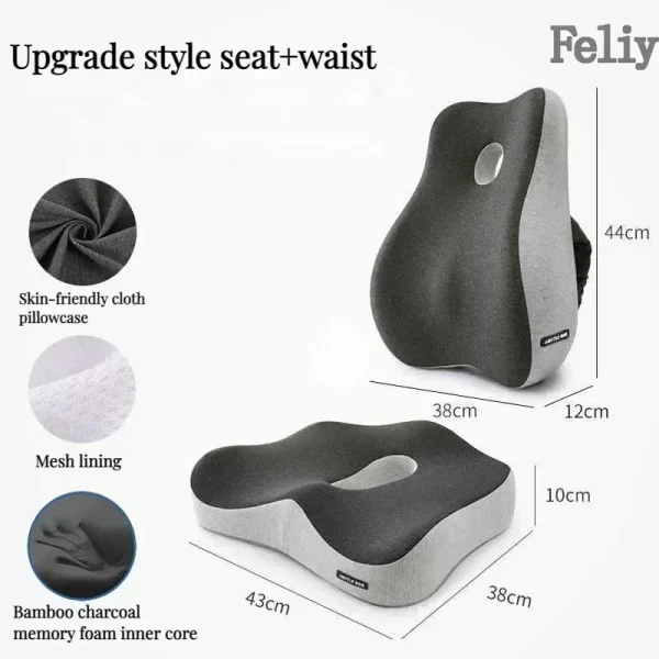 Memory Foam Seat Cushion Office Chair Cushion Car Seat Support Waist Pillow Massage Buttocks Pad Pain Relief Orthopedic Pillow - Image 7