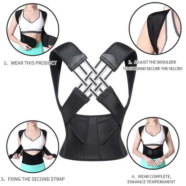 Posture Corrector for Women and Men,Adjustable Shoulder Posture Brace,Back Straightener Posture,Used for Middle Upper Spine - Image 3