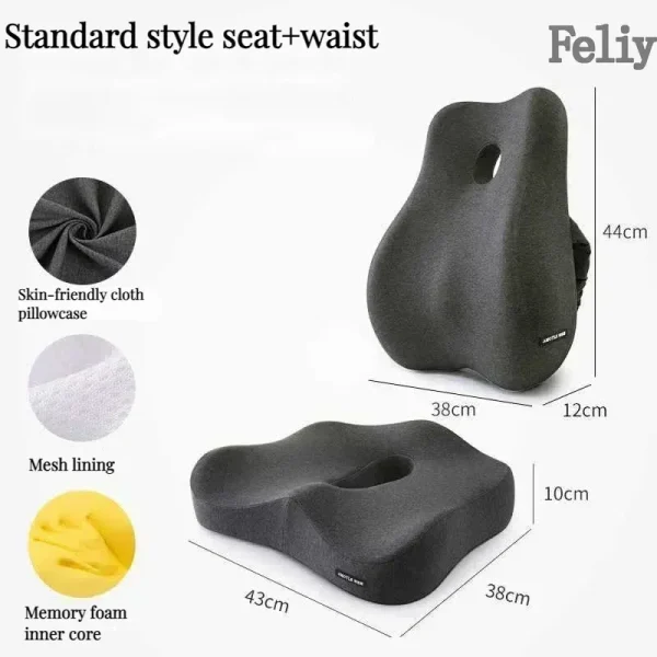 Memory Foam Seat Cushion Office Chair Cushion Car Seat Support Waist Pillow Massage Buttocks Pad Pain Relief Orthopedic Pillow - Image 8
