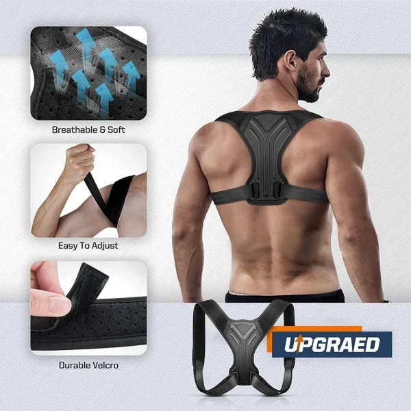 Adjustable Back Shoulder Posture Corrector Belt Clavicle Spine Pain Relief Support Reshape Your Body Home Office Back Neck Brace - Image 3