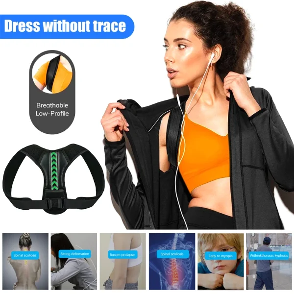 Adjustable Posture Corrector Upper Back Brace Neck Shoulder Brace Back Support Pain Relief Belt Women Men Spine Straightener - Image 5