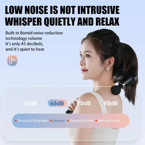Portable Fascial Massage Gun Electric Percussion Pistol Massager Body Relaxation With LED Touch Screen 4Replaceable Massage Head - Image 2