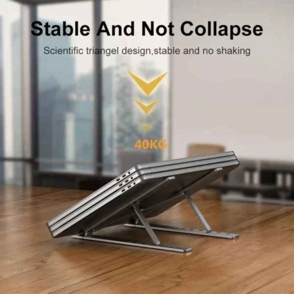 Aluminum Alloy Laptop Holder Stand Adjustable Foldable Portable for Notebook Computer Bracket Lifting Cooling Holder Non-slip - Image 6