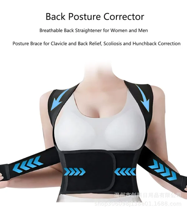 Posture Back Brace Adjustable Back Support Strap to Prevent Spinal Distortion and Hunchback for Men Women corrector de postura - Image 3