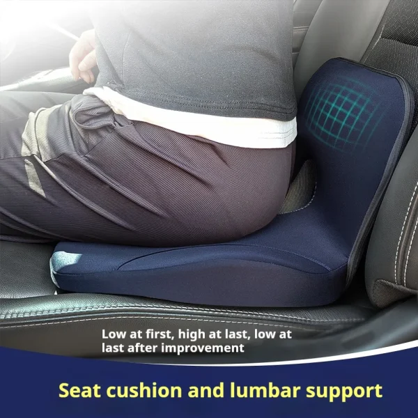 L-Shaped Integrated Office Chair Seat Cushion Memory Foam Seat Cushion Anti-Slip Bottom Pressure-Reducing Hip Waist Support - Image 4