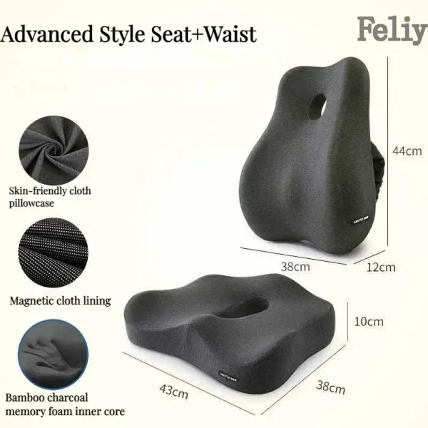 Memory Foam Seat Cushion Office Chair Cushion Car Seat Support Waist Pillow Massage Buttocks Pad Pain Relief Orthopedic Pillow - Image 12